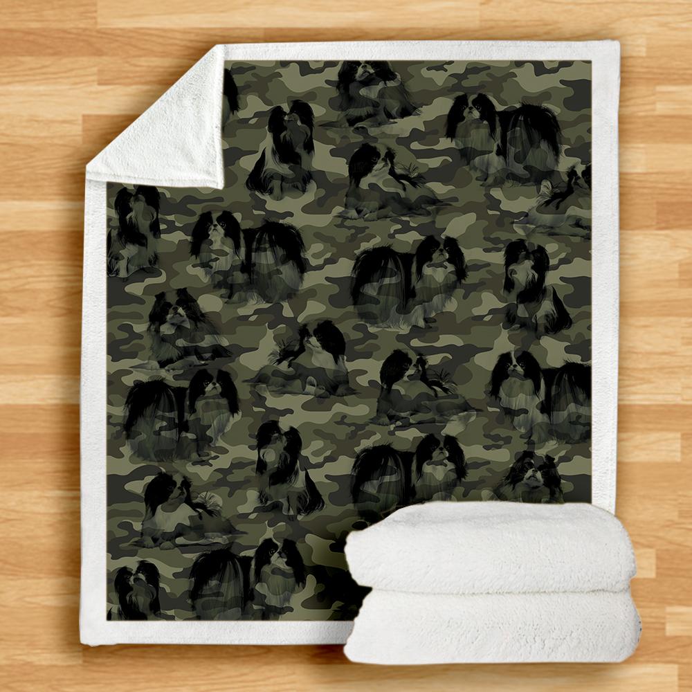 Japanese Chin Camo Blanket Japanese Chin Camo Blanket