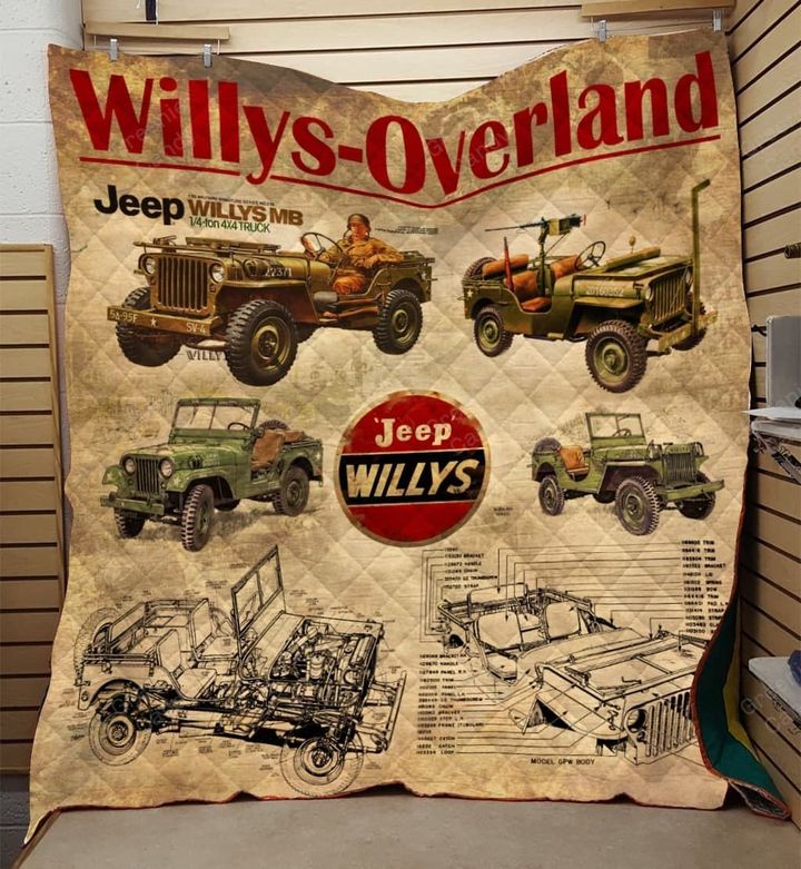 Jeep Willys Overland Vintage Blanket Jeep Willys Overland Vintage Blanket