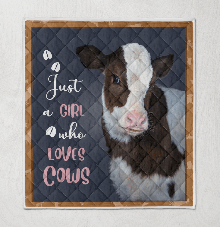 Just A Girl Who Who Loves Cows Quilt Blanket Just A Girl Who Who Loves Cows Quilt Blanket