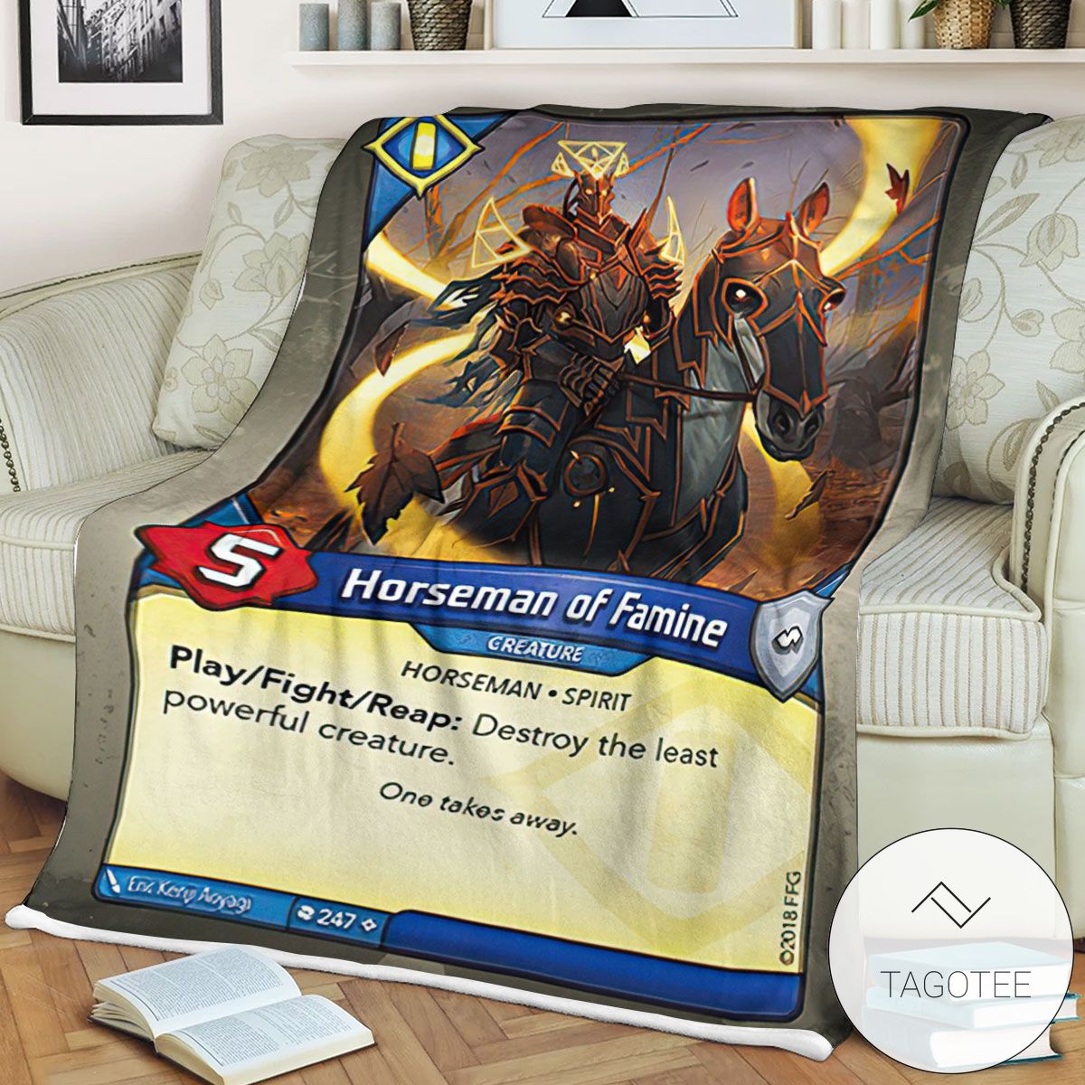 Kf Horseman Of Famine Keyforge Fleece Blanket Kf Horseman Of Famine Keyforge Fleece Blanket
