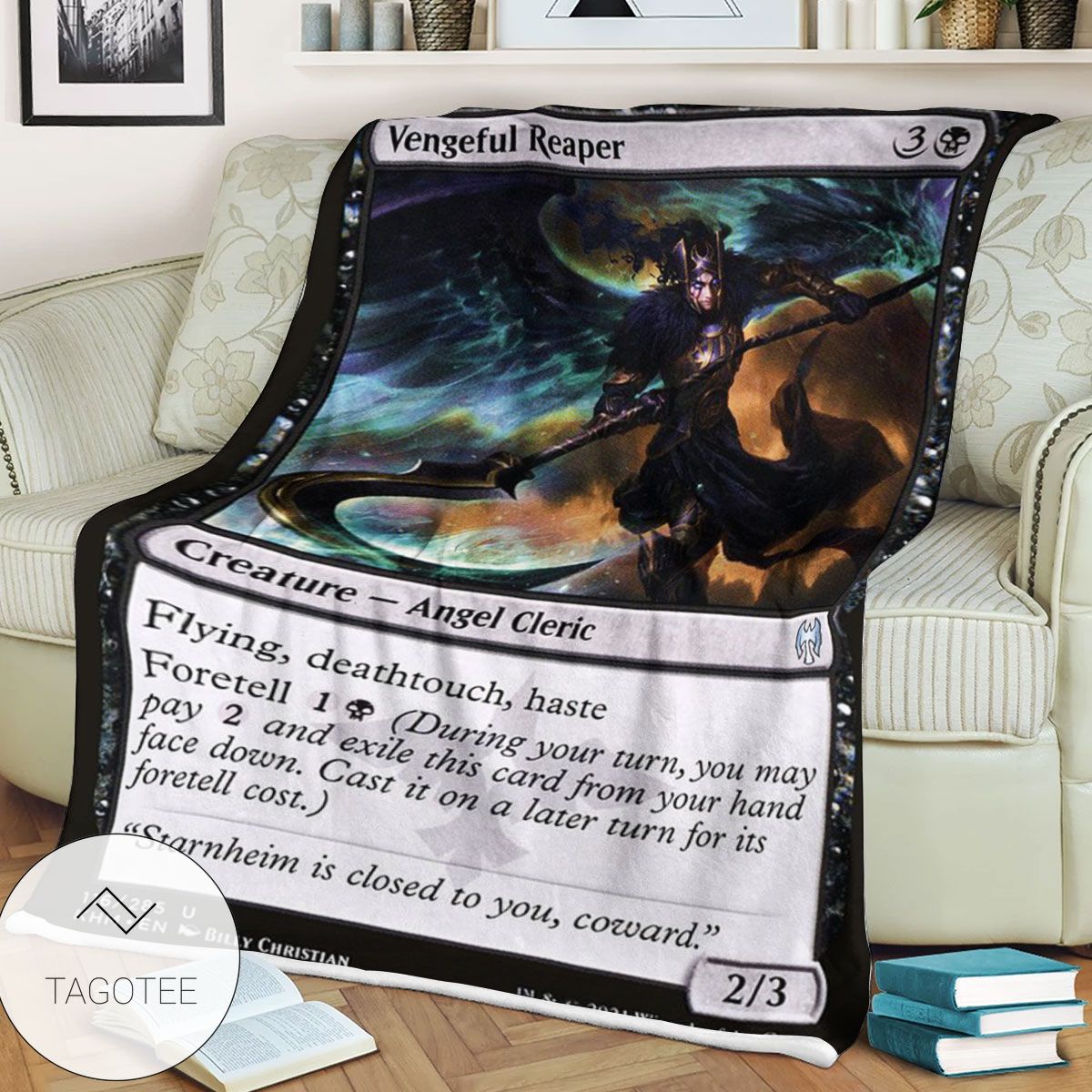 Khm 116 Vengeful Reaper Mtg Game Magic The Gathering Blanket Khm 116 Vengeful Reaper Mtg Game Magic The Gathering Blanket