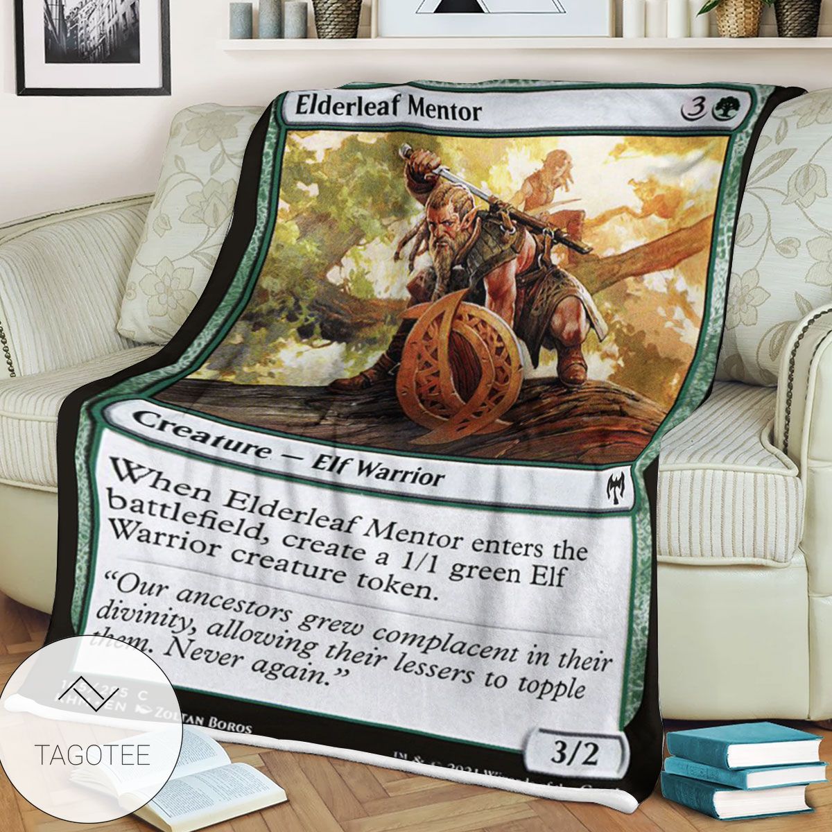 Khm 165 Elderleaf Mentor Mtg Game Magic The Gathering Blanket Khm 165 Elderleaf Mentor Mtg Game Magic The Gathering Blanket