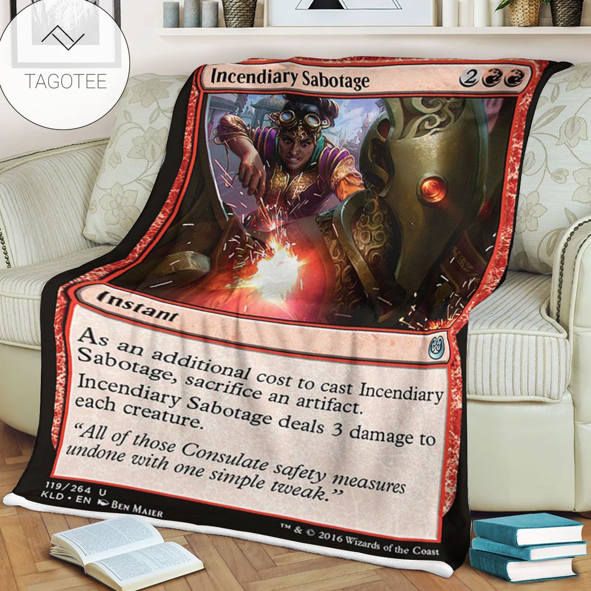 Kld 119 Incendiary Sabotage Game Mtg Magic The Gathering Fleece Blanket Kld 119 Incendiary Sabotage Game Mtg Magic The Gathering Fleece Blanket
