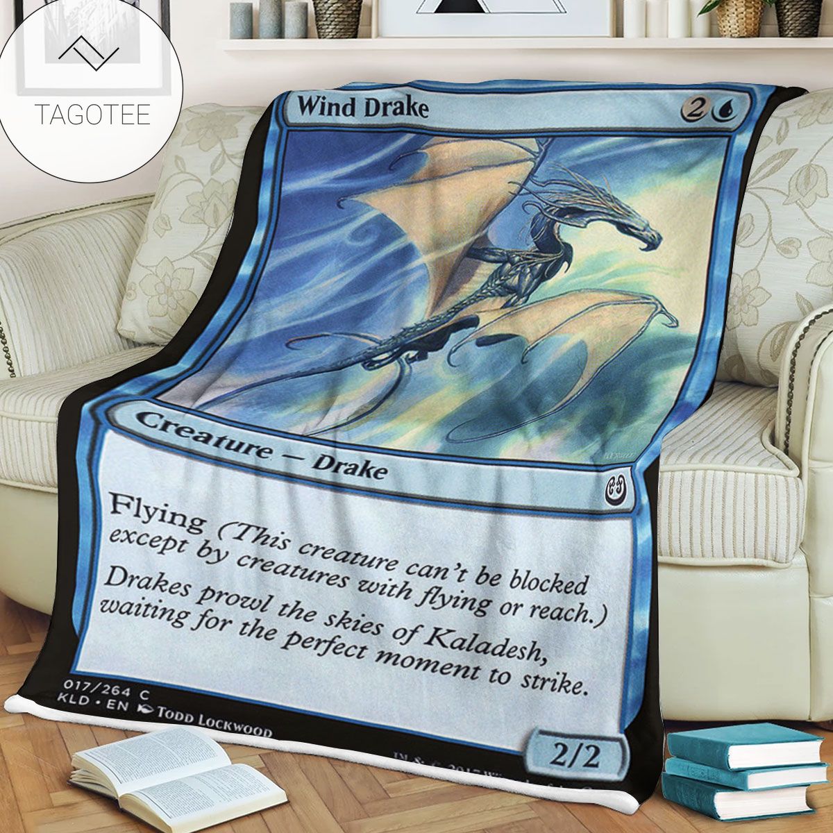 Kld 70_ Wind Drake Game Mtg Magic The Gathering Fleece Blanket Kld 70_ Wind Drake Game Mtg Magic The Gathering Fleece Blanket