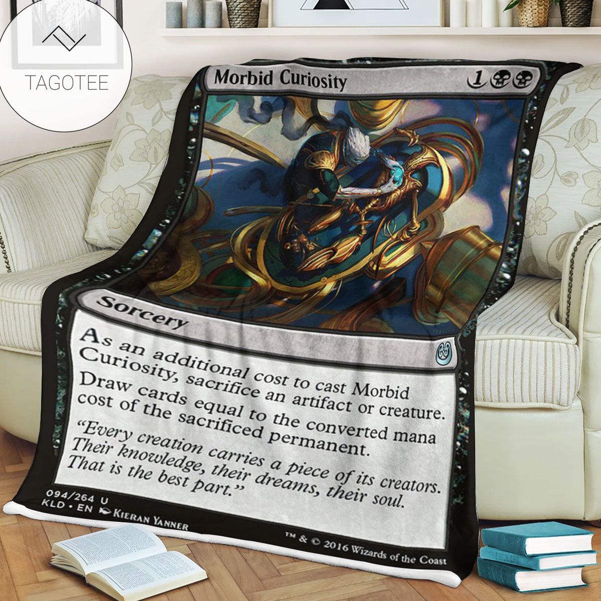 Kld 94 Morbid Curiosity Game Mtg Magic The Gathering Fleece Blanket Kld 94 Morbid Curiosity Game Mtg Magic The Gathering Fleece Blanket