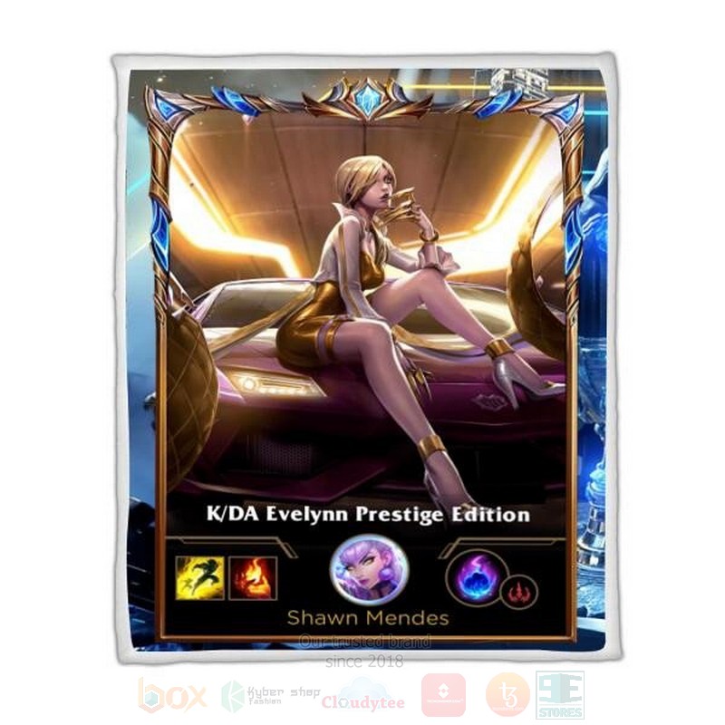 League Of Legends Evelynn Custom Name Sherpa Blanket League Of Legends Evelynn Custom Name Sherpa Blanket