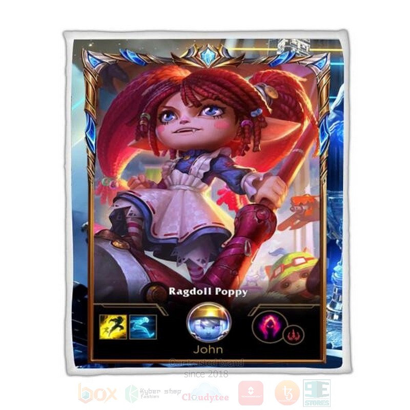 League Of Legends Poppy Custom Name Sherpa Blanket League Of Legends Poppy Custom Name Sherpa Blanket