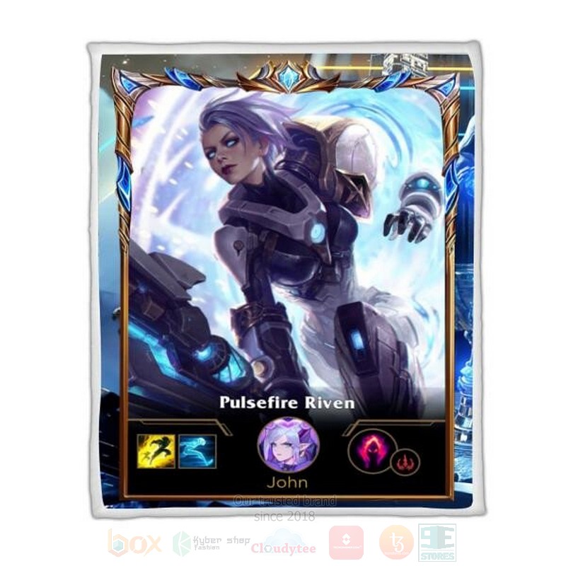 League Of Legends Riven Custom Name Sherpa Blanket League Of Legends Riven Custom Name Sherpa Blanket