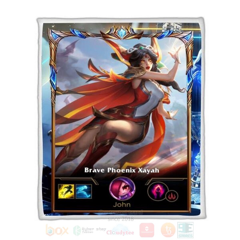 League Of Legends Xayah Custom Name Sherpa Blanket League Of Legends Xayah Custom Name Sherpa Blanket