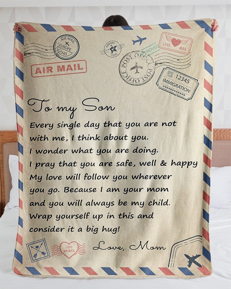 Letter To My Son Love Mom Full Printing Blanket Letter To My Son Love Mom Full Printing Blanket