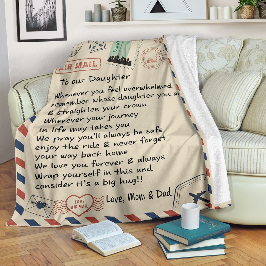 Love Air Mail To Our Daughter We Love You Forever And Always Full Printing Blanket Love Air Mail To Our Daughter We Love You Forever And Always Full Printing Blanket
