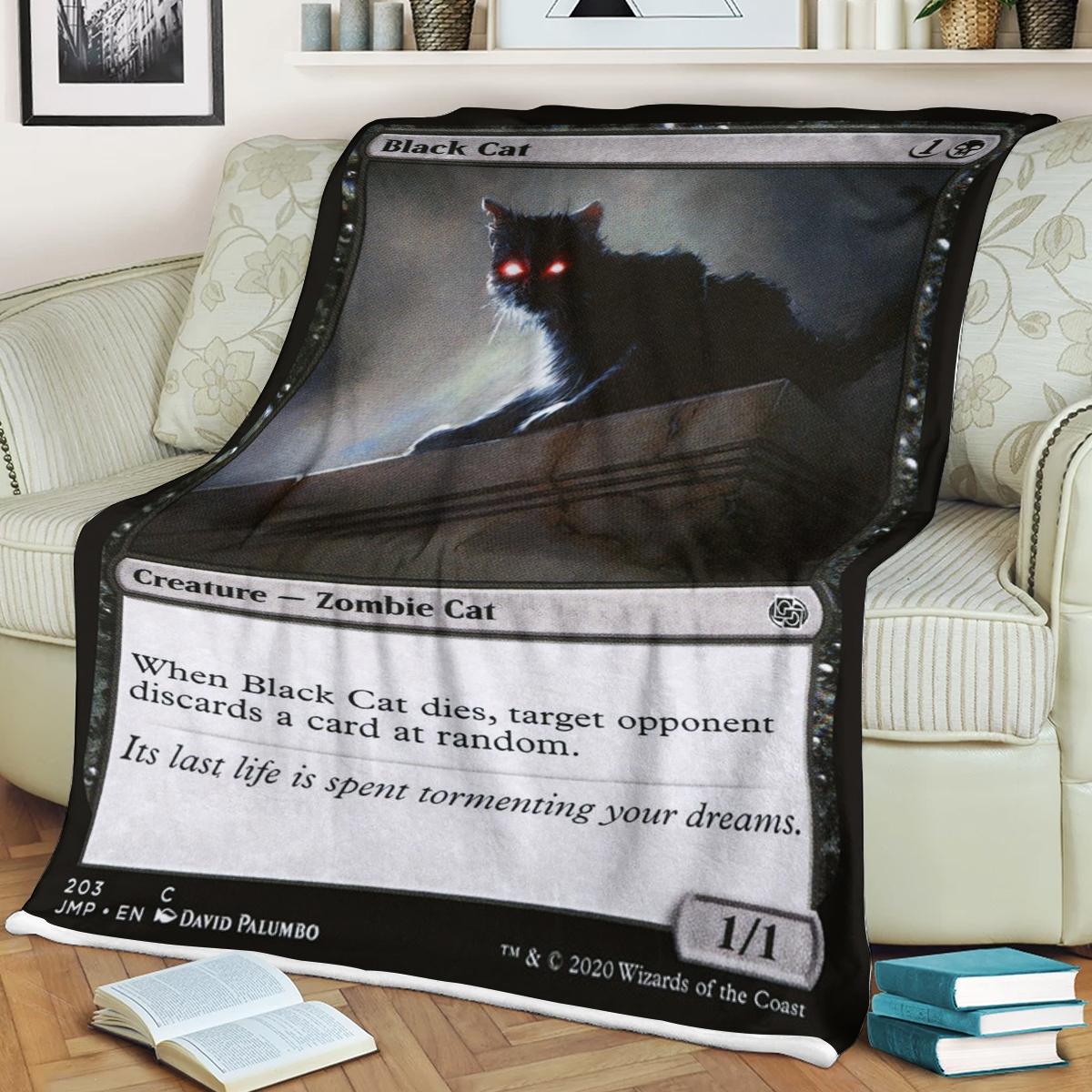 Magic The Gathering Black Cat Sherpa Blanket Magic The Gathering Black Cat Sherpa Blanket