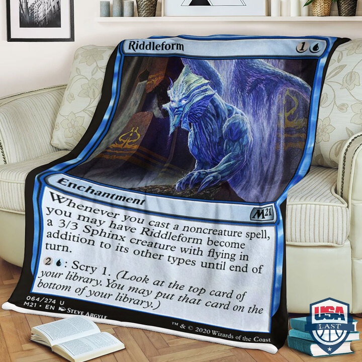 Magic The Gathering M21 64 Riddleform Card Fleece Blanket Magic The Gathering M21 64 Riddleform Card Fleece Blanket