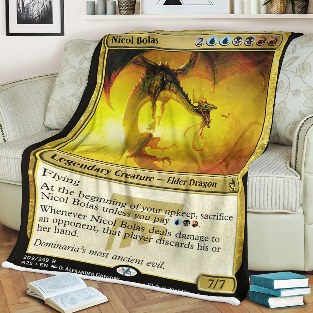 Magic The Gathering Nicol Bolas Sherpa Blanket Magic The Gathering Nicol Bolas Sherpa Blanket