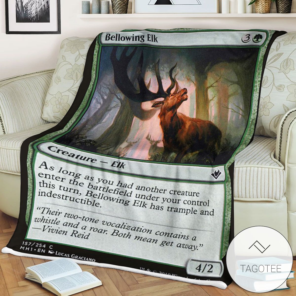 Mh1 157 Bellowing Elk Mtg Game Magic The Gathering Blanket Mh1 157 Bellowing Elk Mtg Game Magic The Gathering Blanket