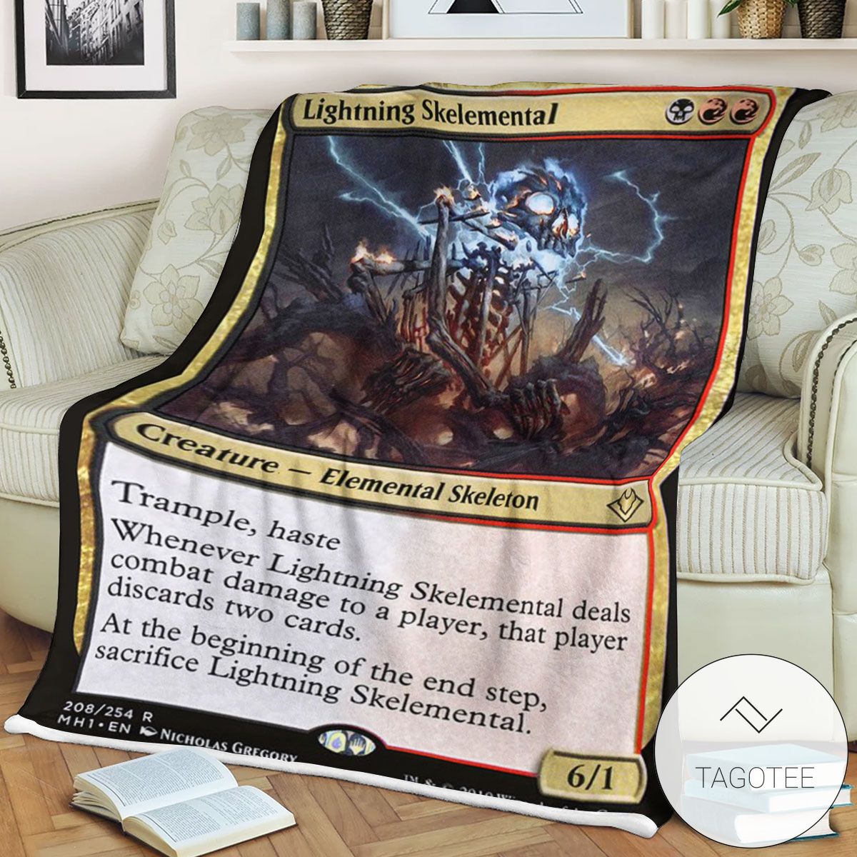 Mh1 208 Lightning Skelemental Mtg Game Magic The Gathering Blanket Mh1 208 Lightning Skelemental Mtg Game Magic The Gathering Blanket