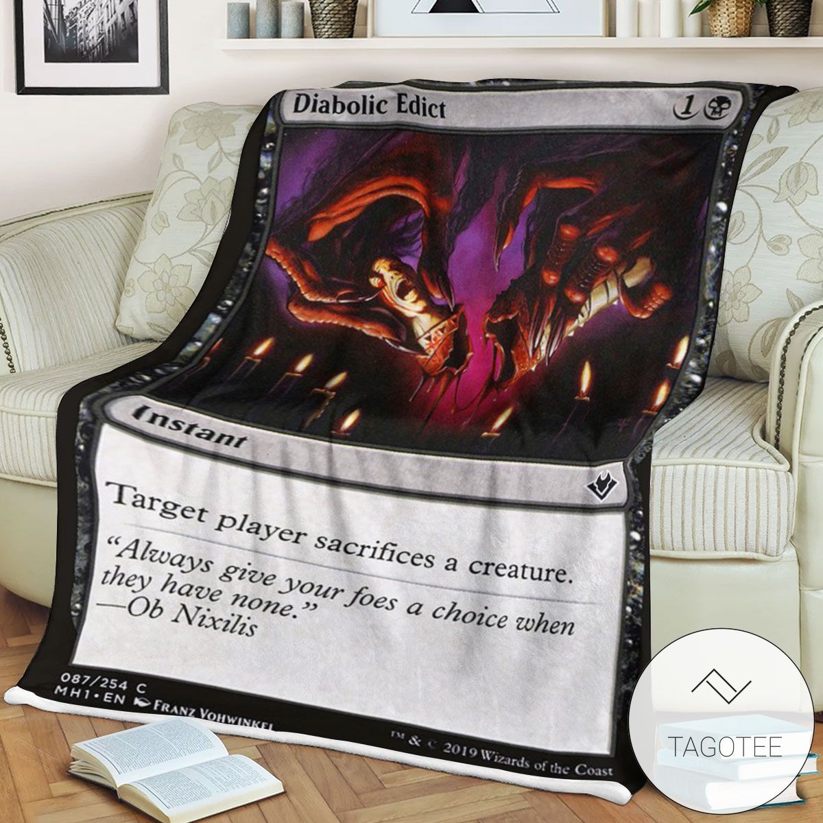 Mh1 87 Diabolic Edict Mtg Game Magic The Gathering Blanket Mh1 87 Diabolic Edict Mtg Game Magic The Gathering Blanket
