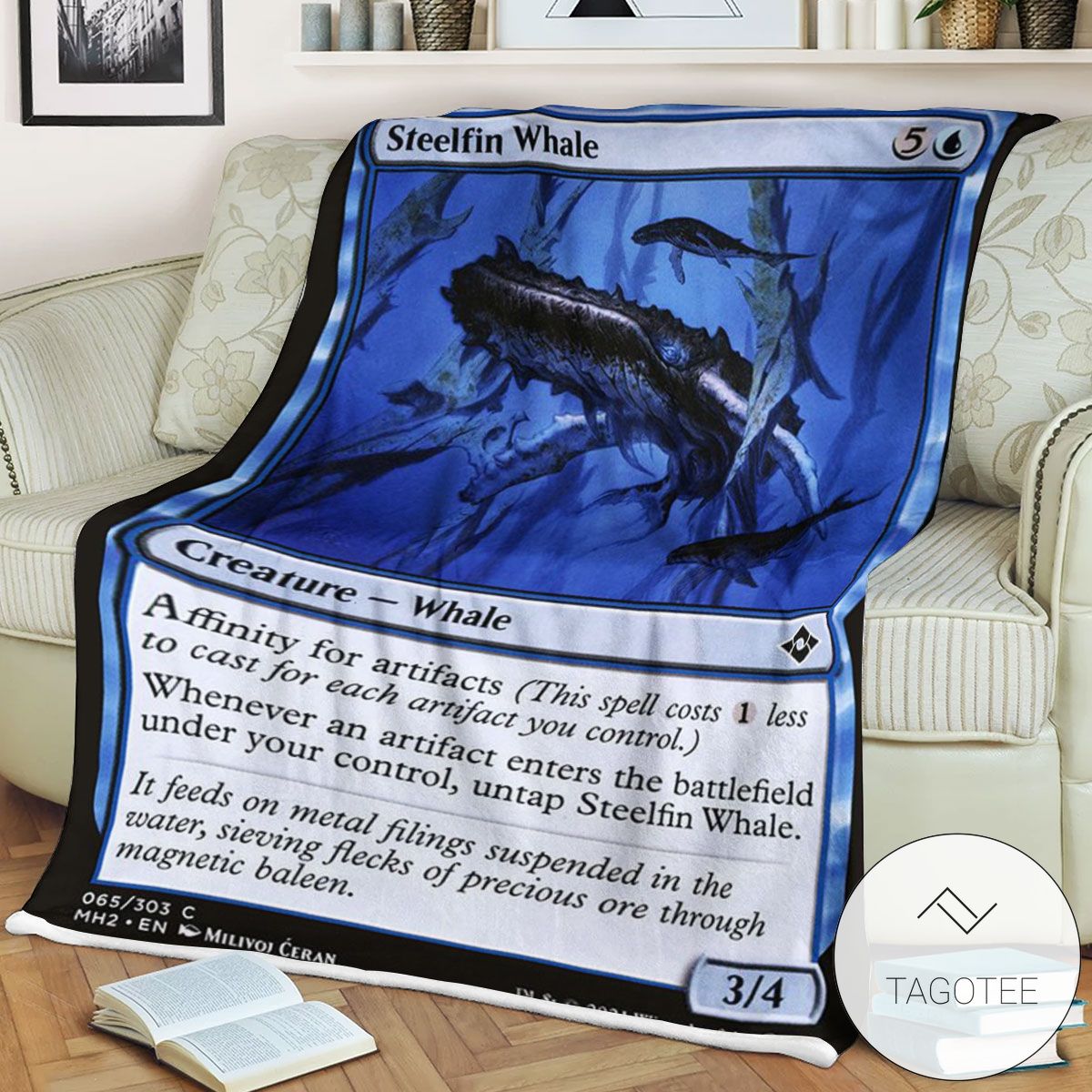 Mh2 65 Steelfin Whale Mtg Game Magic The Gathering Blanket Mh2 65 Steelfin Whale Mtg Game Magic The Gathering Blanket