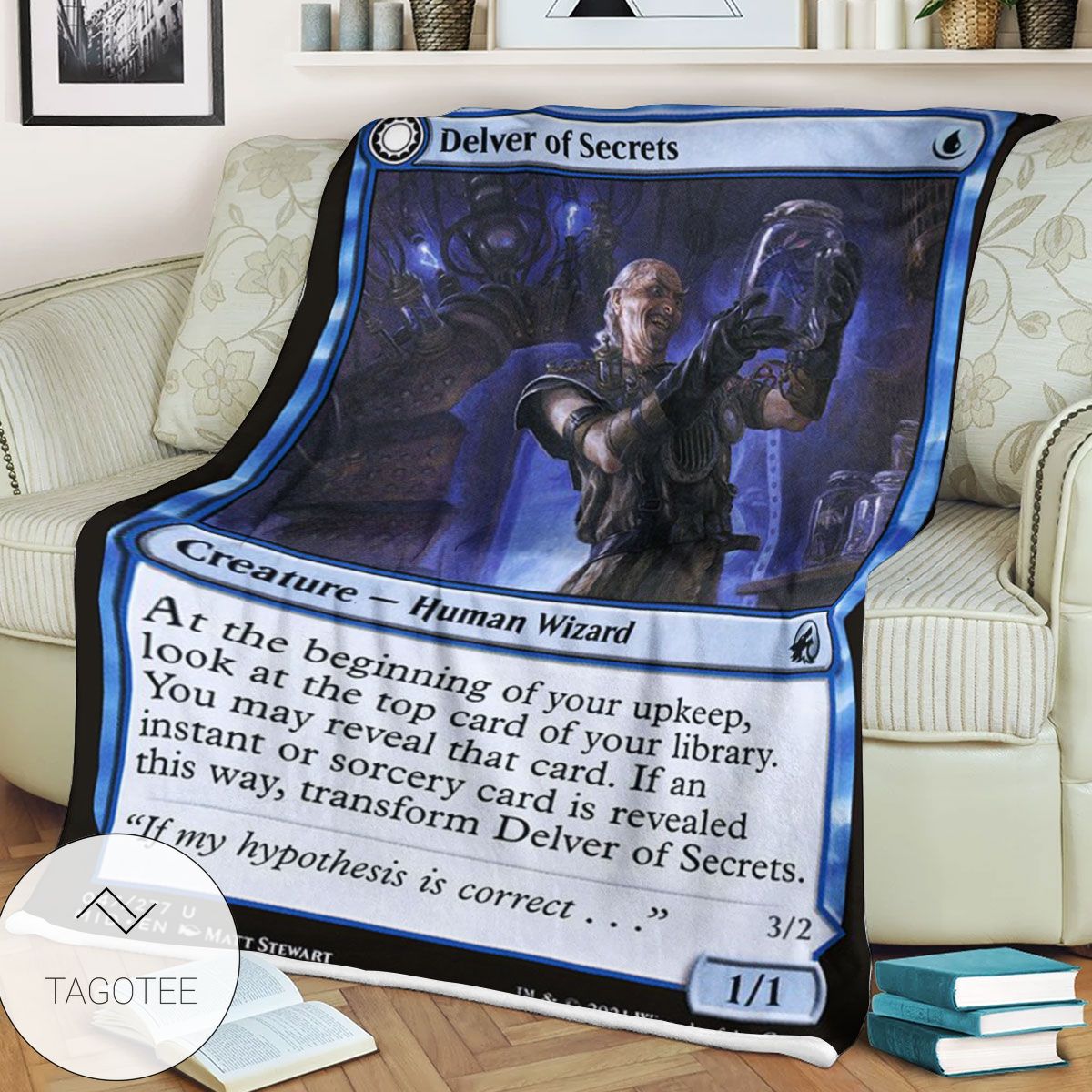Mid 47 Delver Of Secrets Mtg Game Magic The Gathering Blanket Mid 47 Delver Of Secrets Mtg Game Magic The Gathering Blanket