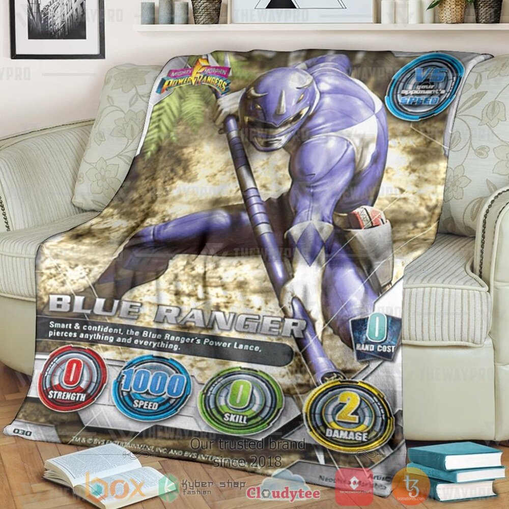 Mighty Morphin Blue Power Ranger Custom Soft Blanket Mighty Morphin Blue Power Ranger Custom Soft Blanket