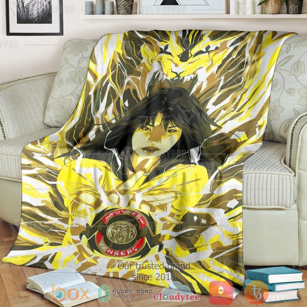 Mighty Morphin Power Rangers Its Morphin Time Yellow Custom Soft Blanket Mighty Morphin Power Rangers Its Morphin Time Yellow Custom Soft Blanket