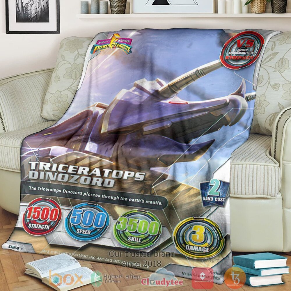 Mighty Morphin Power Rangers Triceratops Dinozord Custom Soft Blanket Mighty Morphin Power Rangers Triceratops Dinozord Custom Soft Blanket