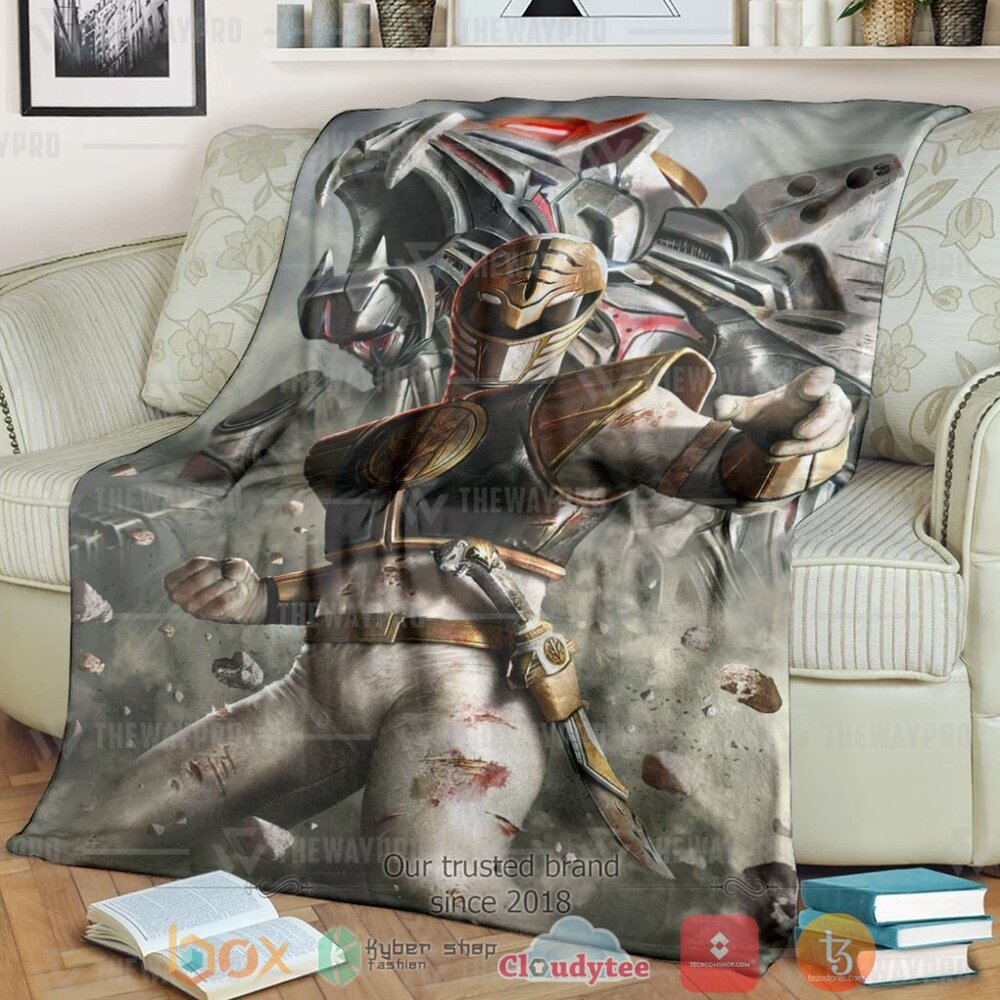 Mighty Morphin Power Rangers White Ranger Custom Soft Blanket Mighty Morphin Power Rangers White Ranger Custom Soft Blanket