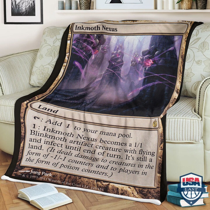 Mtg Game Mbs Inkmoth Nexus Card Fleece Blanket Mtg Game Mbs Inkmoth Nexus Card Fleece Blanket