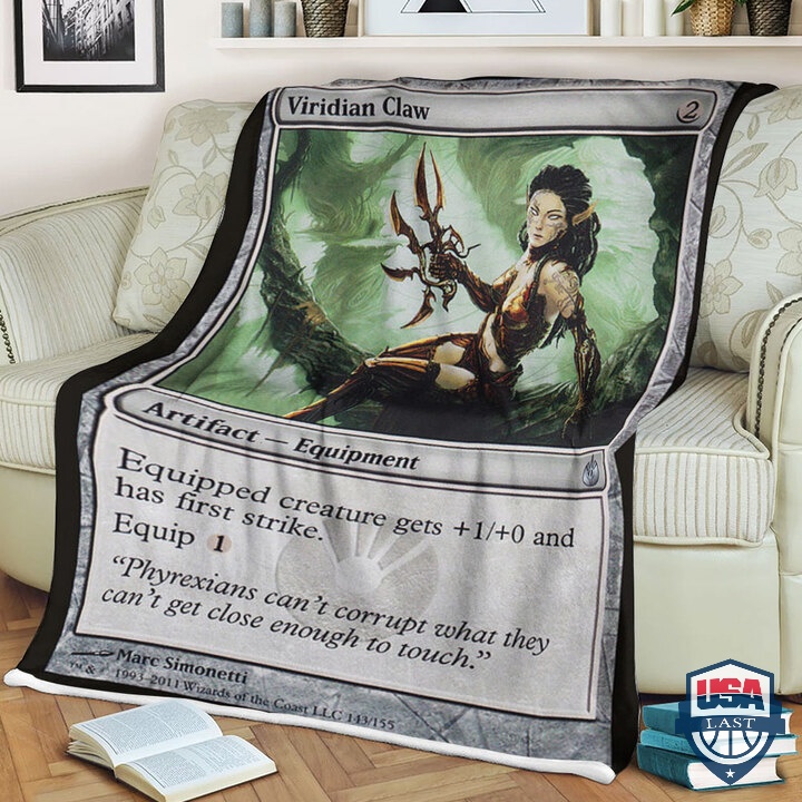 Mtg Game Mbs Viridian Claw Card Fleece Blanket Mtg Game Mbs Viridian Claw Card Fleece Blanket