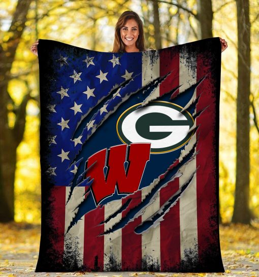 Nfl Green Bay Packers Wisconsin Badger Blanket Nfl Green Bay Packers Wisconsin Badger Blanket