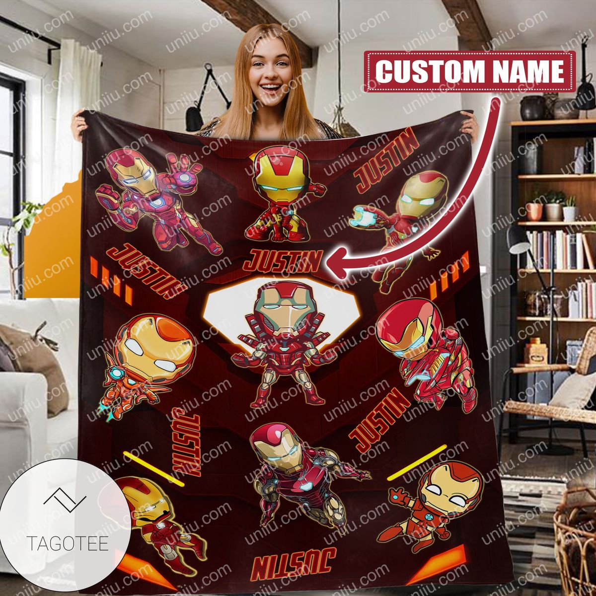 Personalized Iron Man Marvel Hero Blanket Custom Name Marvel Hero Blanket Personalized Iron Man Marvel Hero Blanket Custom Name Marvel Hero Blanket