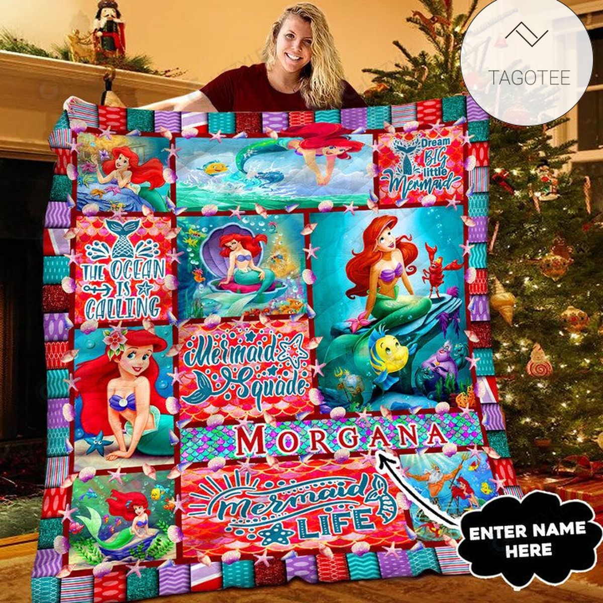 Personalized Little Mermaid Blanket Personalized Little Mermaid Blanket
