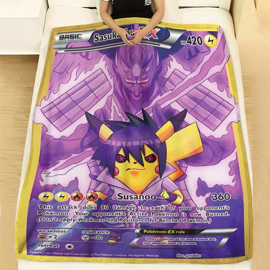 Pikachu Sasuke Sasukachu Soft Blanket Pikachu Sasuke Sasukachu Soft Blanket