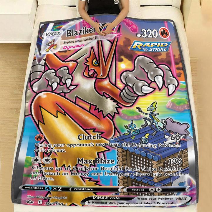 Pokemon Blaziken Vmax Chilling Reign Blanket Pokemon Blaziken Vmax Chilling Reign Blanket