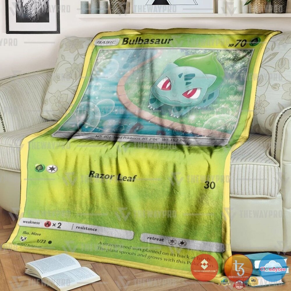 Pokemon Bulbasaur Shining Legends Blanket Pokemon Bulbasaur Shining Legends Blanket