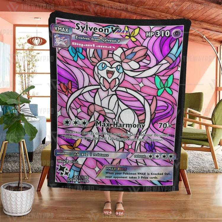 Pokemon Card Sylveon Hybrid Vmax Stain Glass Blanket Pokemon Card Sylveon Hybrid Vmax Stain Glass Blanket
