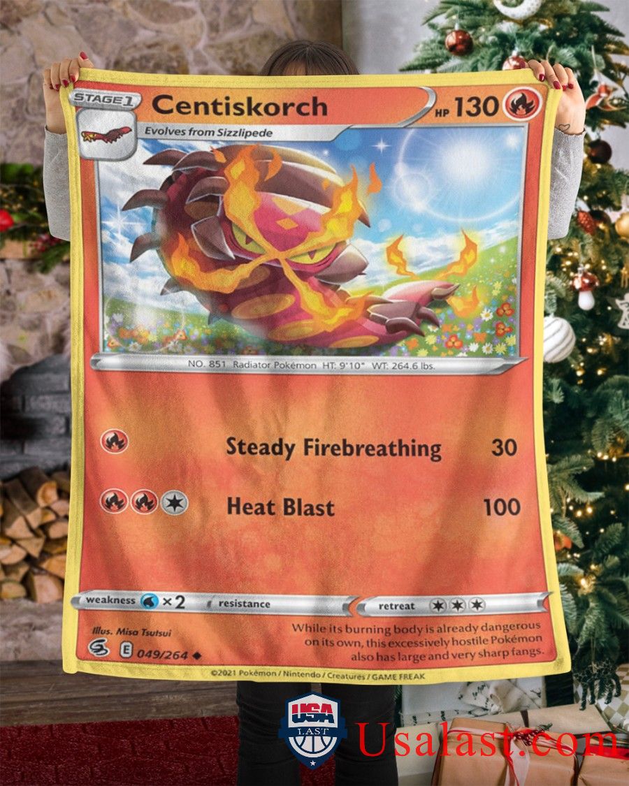 Pokemon Centiskorch Fusion Strike Blanket Pokemon Centiskorch Fusion Strike Blanket