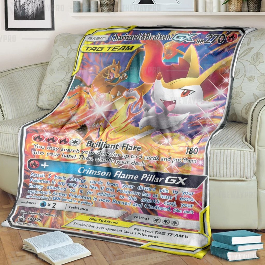 Pokemon Charizard And Braixen Gx Blanket Pokemon Charizard And Braixen Gx Blanket