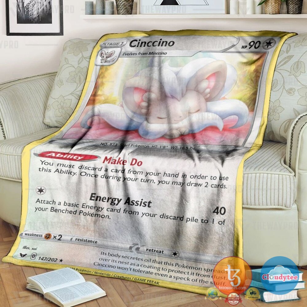 Pokemon Cinccino Blanket Pokemon Cinccino Blanket