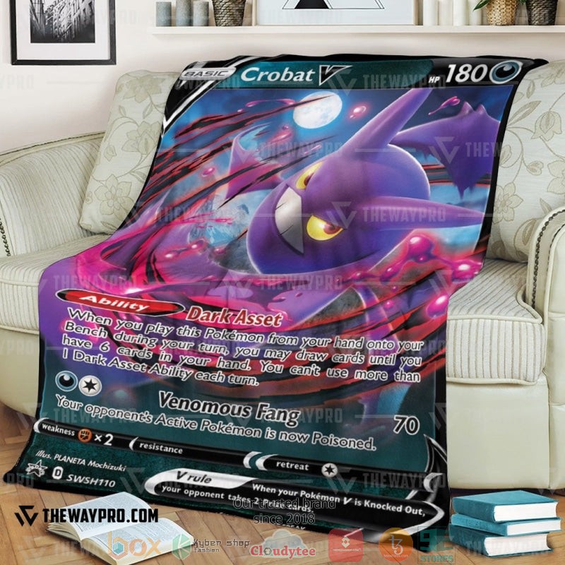 Pokemon Crobat V Soft Blanket Pokemon Crobat V Soft Blanket