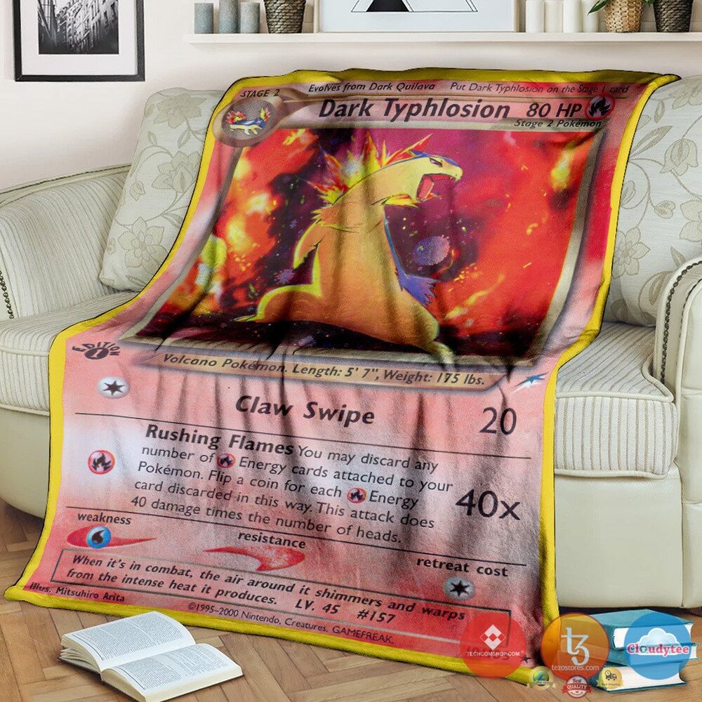 Pokemon Dark Typhlosion 1St Edition Blanket Pokemon Dark Typhlosion 1St Edition Blanket