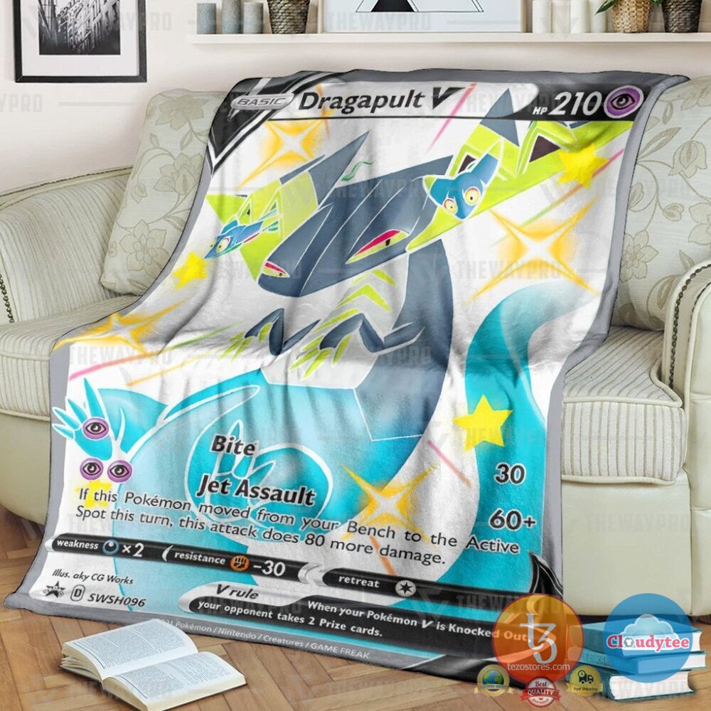 Pokemon Dragapult V Sword And Shield Blanket Pokemon Dragapult V Sword And Shield Blanket
