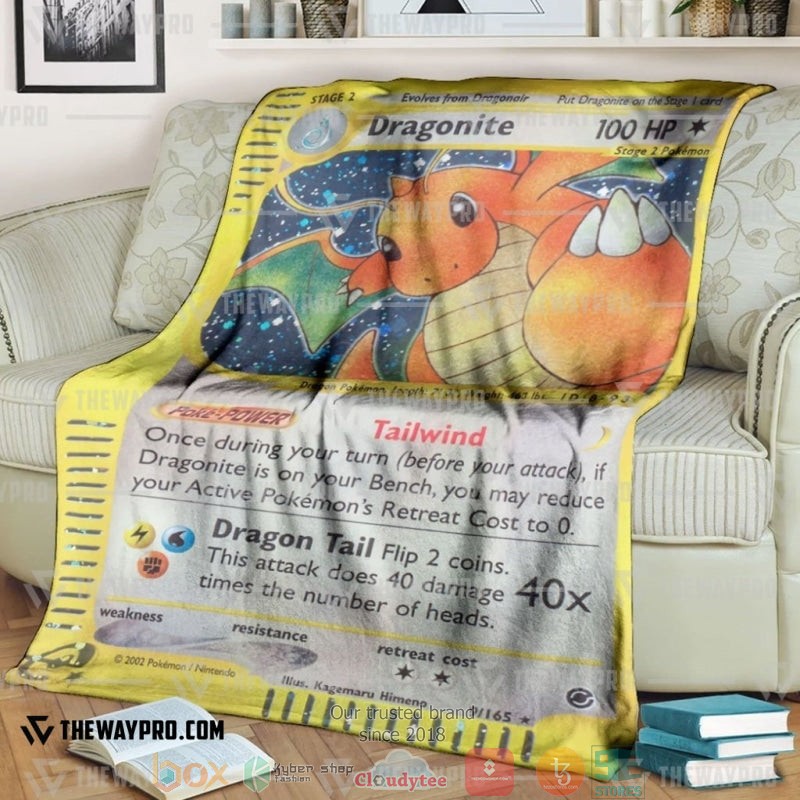 Pokemon Dragonite Expedition Holo Soft Blanket Pokemon Dragonite Expedition Holo Soft Blanket