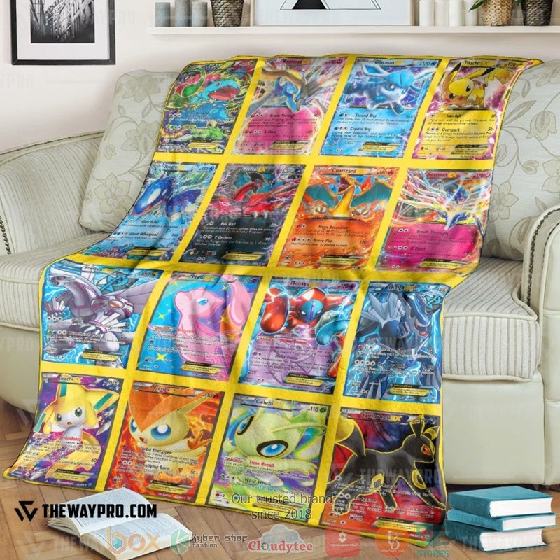 Pokemon Ex 2 Cards Version 3 Soft Blanket Pokemon Ex 2 Cards Version 3 Soft Blanket