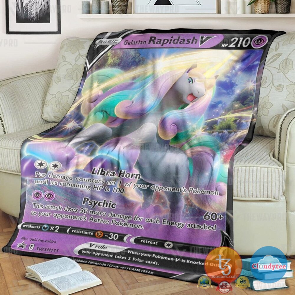 Pokemon Galarian Rapidash Blanket Pokemon Galarian Rapidash Blanket