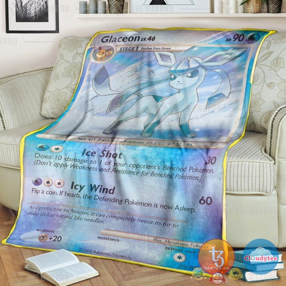 Pokemon Glaceon Majestic Dawn Blanket Pokemon Glaceon Majestic Dawn Blanket