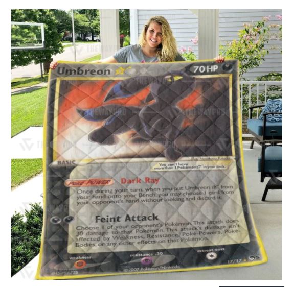 Pokemon Gold Star Umbreon Blanket Quilt Tumbler Rug Pokemon Gold Star Umbreon Blanket Quilt Tumbler Rug