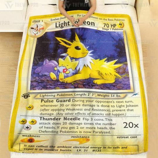 Pokemon Light Jolteon 1St Edition Blanket Pokemon Light Jolteon 1St Edition Blanket