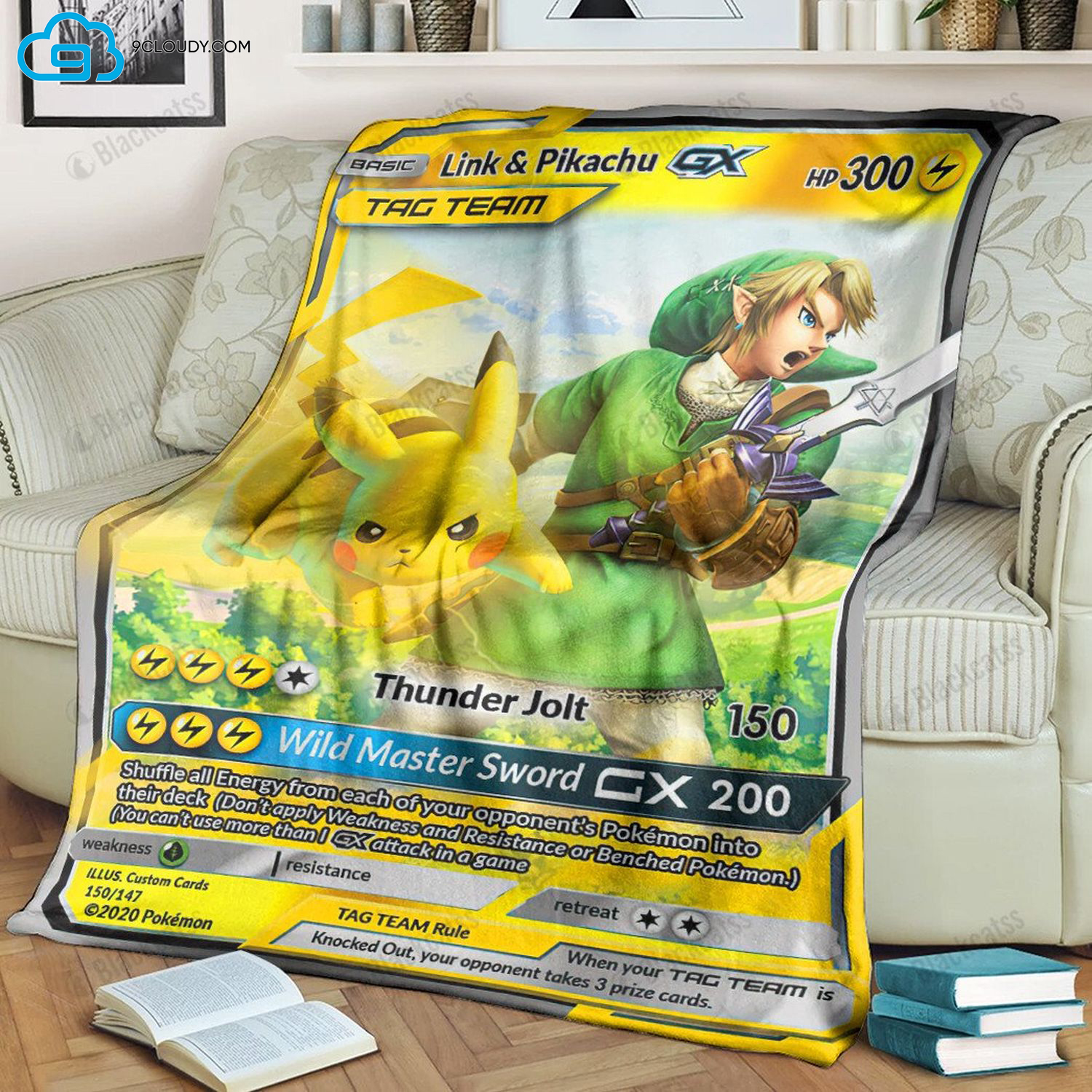 Pokemon Link And Pikachu Tag Team Full Print Soft Blanket Pokemon Link And Pikachu Tag Team Full Print Soft Blanket