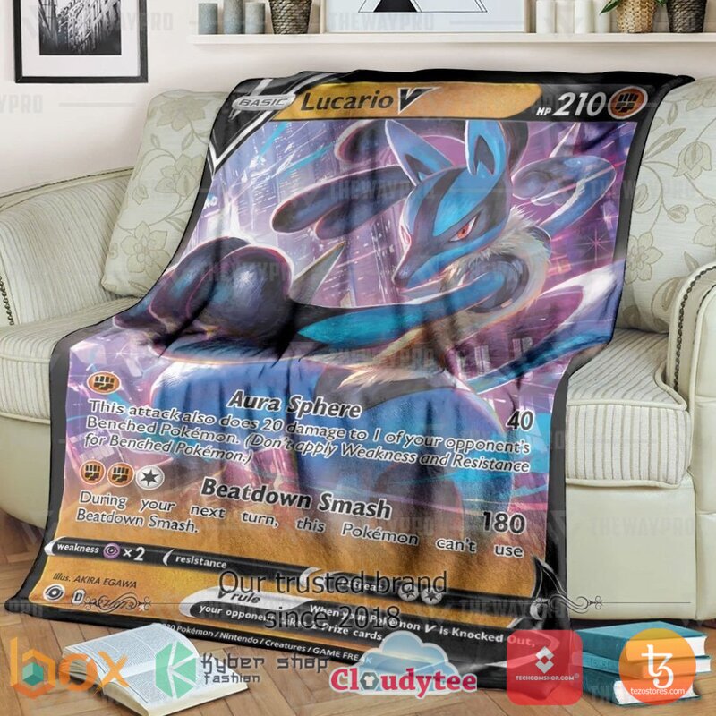 Pokemon Lucario V Blanket 2 Pokemon Lucario V Blanket 2